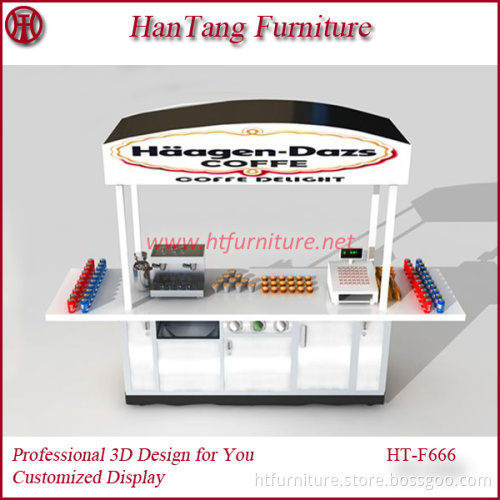 Customized 3D designed high quality shopping mall wooden indoor coffee shop decoration